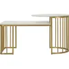 Image de Table basse Ankara - Design glamour avec cadre doré et plateau effet marbre blanc - Style moderne - 1428860000