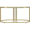 Image de Table basse Tavolo 90 x 50 x 45 cm métal verre or