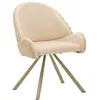 Image de Chaise Stockholm -A- Crème, Lot De 2 En Fer Et Polyester, Design Moderne Et Enveloppant - Collection Moderne