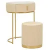 Image de Table De Chevet-coiffeuse Avec Pouf Pok Cm Ø 52x70 - Ø 36x39
