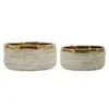Image de Ensemble De 2 Cache-pots Bas Lima, Dimensions : Ø 22,5 X 10,5 - 18x8,5