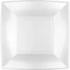 Image de Paquet de 8 assiettes PLASTIQUE rigide CarrÃ©, BLANC 23 cm
