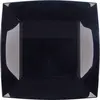 Image de Paquet 8 Assiettes Ã  dessert plastique rigide CarrÃ©,  NOIR 18 cm