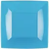 Image de Paquet 8 Assiettes à dessert plastique rigide Carré, TURQUOISE 18 cm