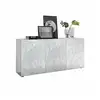 Image de Les Tendances - Buffet 3 Portes - Blanc Laque Brillant - L 181 X P 42 X H 84 Cm - Parigi