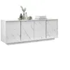 Image de Les Tendances - Buffet 4 Portes - Marbre Blanc - L 180 X P 43 X H 70 Cm - Marmo