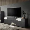 Image de Meuble TV moderne à 3 portes, gris brillant, Brema GR Vittoria