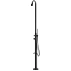 Image de Sined Stintino Douche en acier inoxydable avec pomme de douche pivotante, robinet pour lavage des pieds et douchette pour pieds, noir mat