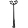 Image de Dario Lampadaire 2xe27 8,5w Avec Bouton Poussoir Cct (3couleurs) Ip55 L.63xw.24xh.220cm Noir Résine