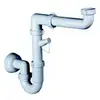 Image de Idroweb - Siphon 1 Voie Pour E'Vier En Polypropyle'ne Sans Vidange Avec Raccord 1' Pour Lave-linge Et Lave-vaisselle A' Faible Encombrement