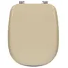Image de Abattant Wc Pour Wc Ideal Standard Tesi 39-44,3 X 33,7 Cm Abattant Wc Champagne Avec Charnie'res Re'glables Et Sie'ge En Bois Moule'