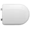 Image de Dianhydro - Abattant Wc Pour Vase Flaminia Valentine 45 X 34 Cm Abattant Wc Blanc Avec Charnie'res Fixes Et Sie'ge En Fonte De Bois