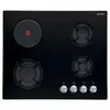Image de 3gaz+1elec.60cm.1,5kw.fonte. Verre Noir. - Airlux