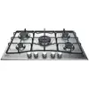 Image de Hotpoint PCN 752 T/IX/HA Noir, Acier inoxydable Intégré 75 cm Gaz 5 brûleurs - Neuf