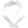 Image de Petite Lampe De Table Orchidea 38X20X57 Cm En Fer Découpé Au Laser Design Floral Moderne Connexion E14 Fabriqué En Italie Blanc