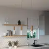Image de Creative Cables - Suspension « Italy » avec câble en tissu et double abat-jour Tub-E14 en bois et métal