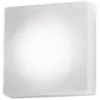 Image de Zafferano Applique et plafonnier, verre triplex opale satiné et métal, 250x250x88 mm, 2X E27 de 28 Watt, IP20, blanc mat