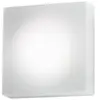Image de Zafferano Applique Et Plafonnier, Verre Triplex Opale Satiné Et Métal, 250x250x88 Mm, 2x E27 De 28 Watt, Ip20, Blanc Mat