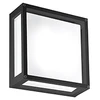 Image de Home Applique Ou Plafonnier 25x25 Cm En Aluminium Gris Foncé Avec Diffuseur En Verre Satiné Ip54 Culot E27 Pour Environnements Intérieur/extérieur