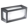 Image de Applique Et Plafonnier Home Ip54 Gris En Aluminium Et Verre Satiné, Douille E27, Idéal Pour Extérieur Et Jardin.