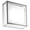 Image de Home Applique et Plafonnier 25x25 cm en Aluminium Blanc Mat avec Diffuseur en Verre Satiné Culot E27 pour Intérieur et Extérieur IP54