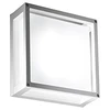 Image de Home Applique Et Plafonnier 25x25 Cm En Aluminium Blanc Mat Avec Diffuseur En Verre Satiné Culot E27 Pour Intérieur Et Extérieur Ip54