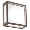 Image de Applique Et Plafonnier Carré 25x25 Cm Aluminium Corten Ip54 E27 Extérieur
