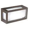 Image de Applique et Plafonnier IP54 en Aluminium Verni Corten, Style Moderne pour Intérieur et Extérieur, Culot E27, Dimensions 12,2x25x9,5 cm