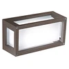 Image de Applique Et Plafonnier Ip54 En Aluminium Verni Corten, Style Moderne Pour Intérieur Et Extérieur, Culot E27, Dimensions 12,2x25x9,5 Cm