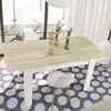 Image de Table À Rallonge Midland, Table De Salle À Manger Extensible, Table À Manger Extensible Avec Rallonge, Cm 140/190x90h78, Chêne Et Blanc, Avec Emballage Renforcé - Dmora