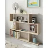 Image de Librairie Hampton, Bibliothèque Basse Double Face, Étagère À Trois Compartiments, Étagère De Bureau Moderne, Cm 110x25h97, Chêne, Avec Emballage Renforcé - Dmora