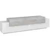 Image de Arold - Meuble TV 200x45x52h cm Blanc Brillant, 3 Étagères Italy
