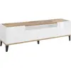 Image de Argentoro - Meuble TV, 160x40x47h cm Blanc Brillant, un Tiroir Fabriqué en Italie
