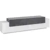 Image de Arold - Meuble TV, 200x45x52h cm Blanc Brillant, 3 Étagères Fabriqué en Italie