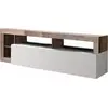 Image de Arkangel - Meuble TV, 184x42x58h cm Blanc Brillant, 3   tag ¨res Italy