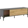 Image de Porcia - Meuble TV, 133x39x44h cm Chêne Nuds Brun, Modulable