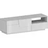 Image de Cecia - Meuble TV, 150x44x46 cm Blanc, un Tiroir, Fabrication Italienne