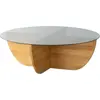Image de Jolanda - Table de Salon, 90x90x30h cm Chêne Marron, Porte-revues