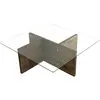 Image de Dhabi - Table basse, 90x90x35h cm Noyer marron, Porte-revues