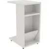 Image de Blas - Table Basse, 30x40x63h cm Blanc, Pieds avec Roulettes
