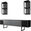 Image de Axa - Meuble TV modulable, 180x30x48 cm Noir Anthracite