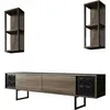 Image de Axa - Meuble TV modulable, 180x30x48h cm, Noyer brun