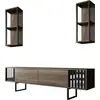 Image de Iva - Meuble TV, 180x30x48h cm Noyer Marron, 5   tag ¨res