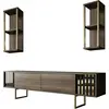 Image de Artinay - Meuble TV, 180x30x48h cm Noyer Brun, Modulable