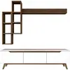 Image de Atax - Mur d'  tag ¨res, 180x35x49h cm Blanc, 8 Rayonnages