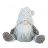 Image de Mobili Rebecca - Rebecca Mobili Gnome Scandinave Nain Tissu Gris Décor De Noël 35x16x24