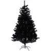 Image de Rebecca Mobili Sapin de Noël noir, Arbres artificiels modernes, 325 branches, PVC, support en croix en métal, 180 cm