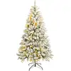 Image de Rebecca Mobili Sapin de Noël 180 cm avec 300 lumières en PVC, vert et blanc
