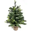 Image de Rebecca Mobili Petit sapin de Noël H 60 en PVC et base PE en ciment et jute