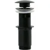 Image de Bonde De Douche Clic-clac Noir Mat Prolongée   Diamètre 1"1/4 G   Laiton   Avec Trop Plein   Installation Sur Surfaces Épaisses   Damast